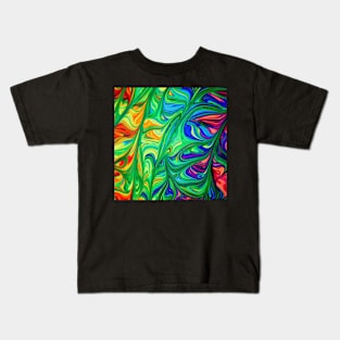 Colorful Abstrast Swirls Kids T-Shirt